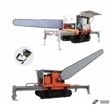 Horizontal-rail Chain Saw with Crawler